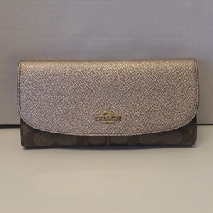 NWT Coach PVC Leather Wallet F57319 Platinum
